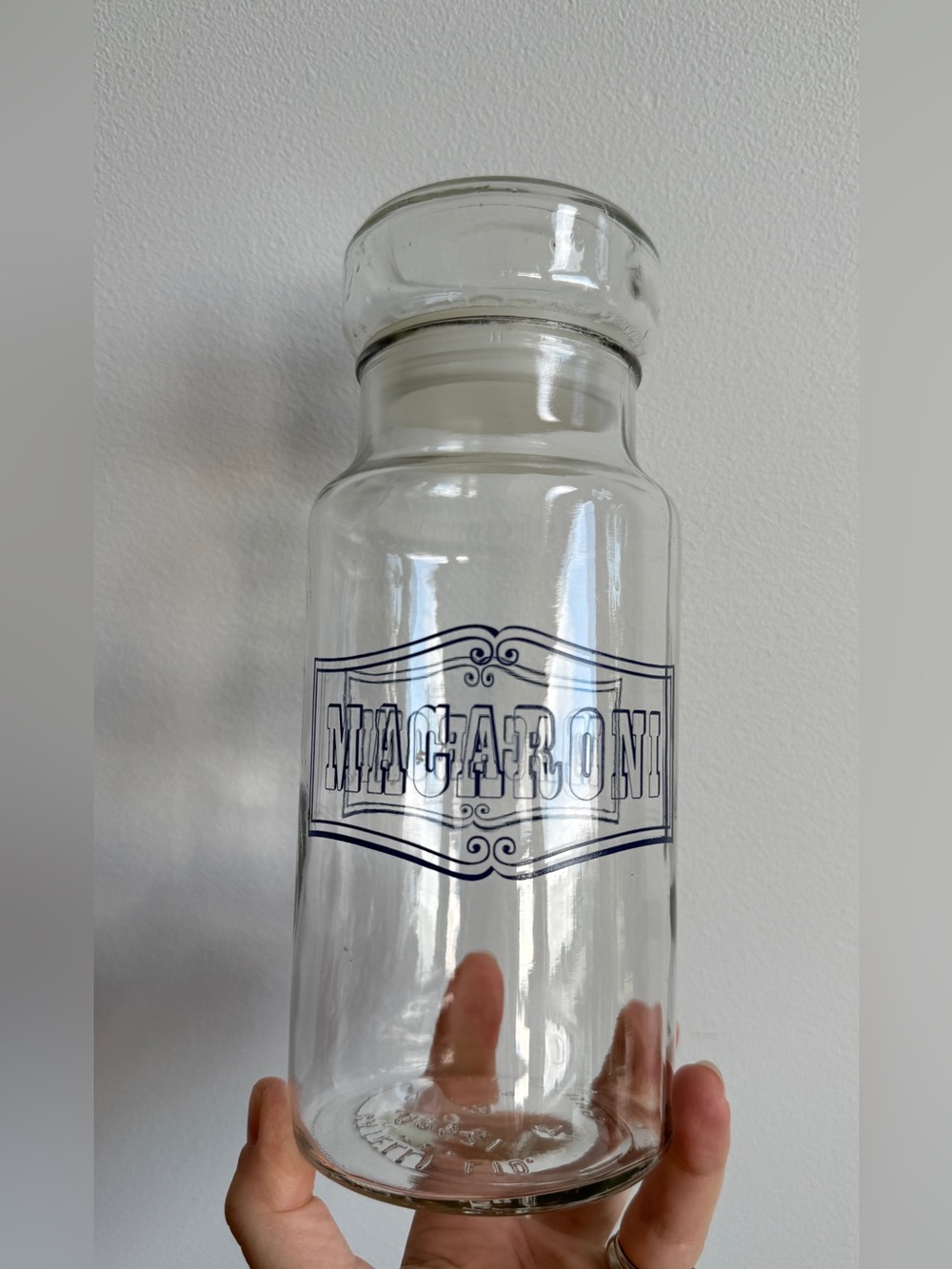 Vintage Catelli  glass macaroni jar